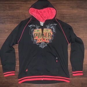 World Series of Poker Full Zip Up Hoodie Sweater Size Xlarge